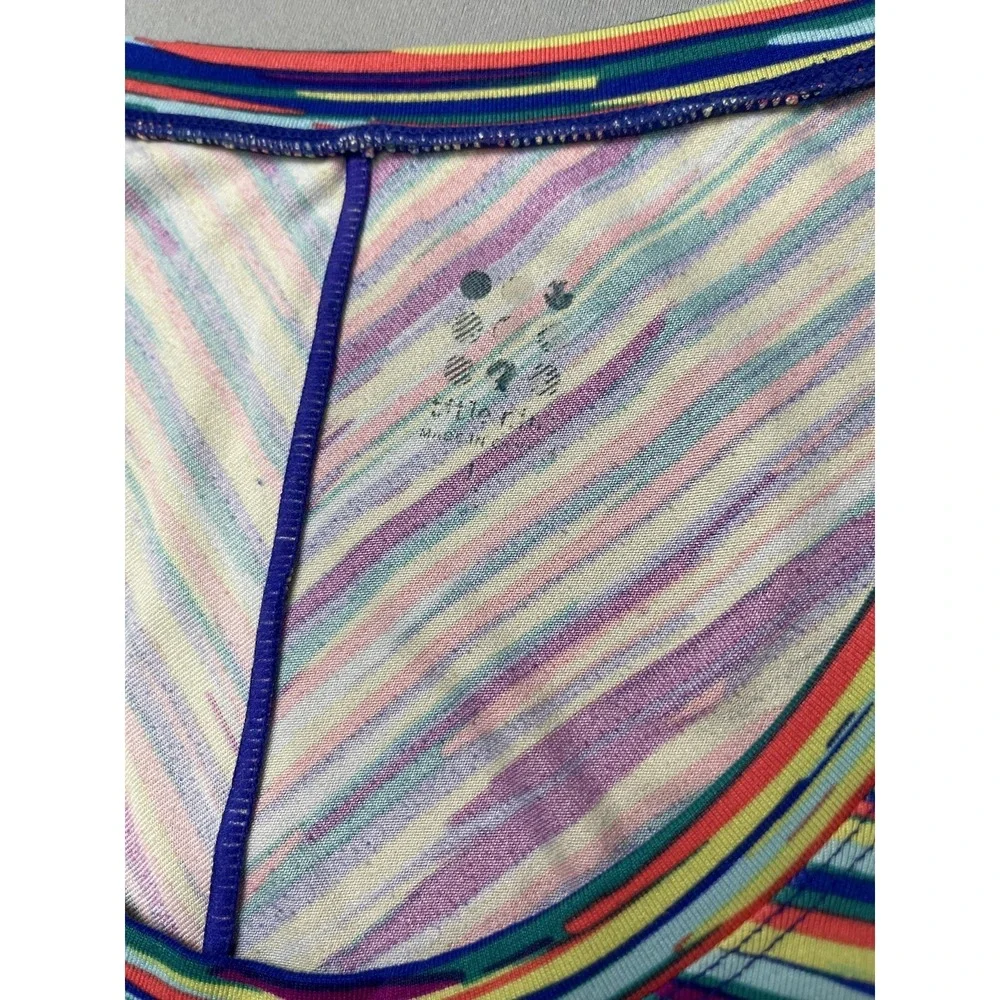 Womens‎ Title Nine Dress Large Dream Multicolor Striped Short Sleeve Activewear